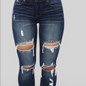 Distressed jeans
